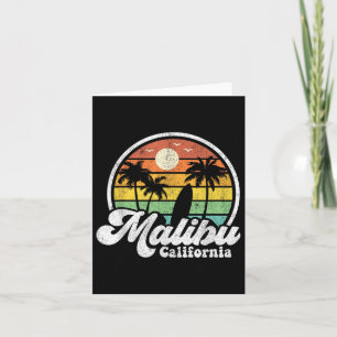 Vintage Malibu Beach California Ca Surfing Retro S Card