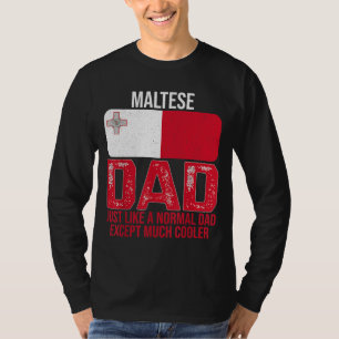Vintage Maltese Dad Malta Flag Design For Father's T-Shirt