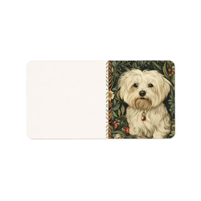 Vintage Maltese or Bichon puppy Dog Label (Front)