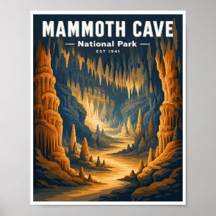 Vintage Mammoth Cave National Park Travel Poster