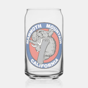 Vintage Mammoth Mountain Ski Area in California Can Glass