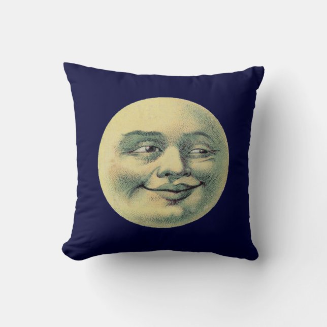 Vintage Man in the Moon Cushion (Front)