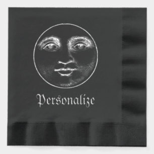 Vintage man in the moon face foil napkins