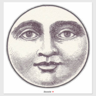 Vintage man in the moon full moon face
