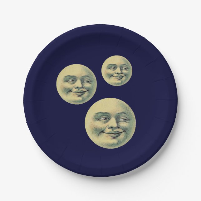 Vintage Man in the Moon Paper Plate (Front)