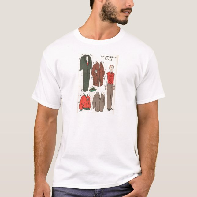 Vintage Man Paper Doll T-Shirt (Front)