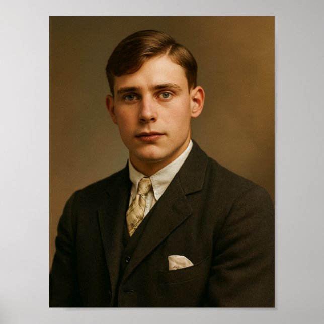 Vintage Man Photo Poster (Front)