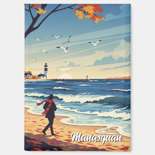 Vintage Manasquan New Jersey Travel Magnet