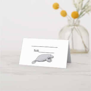 Vintage Manatee Drawing Place Card