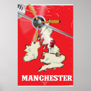 Vintage Manchester Travel Poster