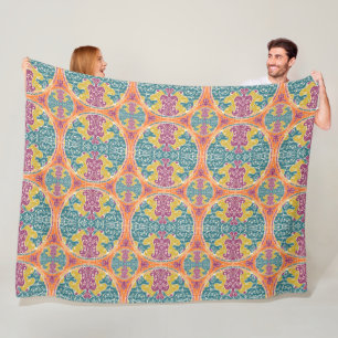 Vintage Mandala Pattern - Bohemian Chic 1 Fleece Blanket