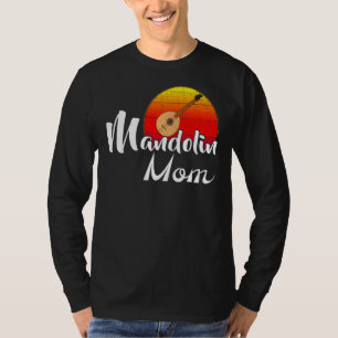 Vintage Mandolin Mum Retro Sunset Funny Music T-Shirt