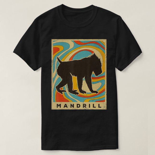 Vintage Mandrill Lover Animal Retro Style  T-Shirt (Design Front)