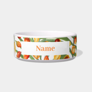 Vintage Mango & Greenery Summer Fruit Pattern Bowl