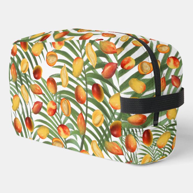 Vintage Mango & Greenery Summer Fruit Pattern Dopp Kit (Left Corner)