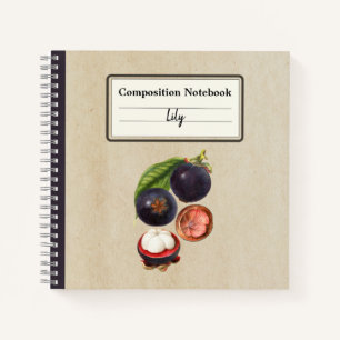 Vintage Mangosteens Personalised Composition Notebook