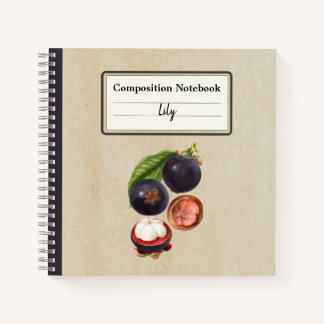 Vintage Mangosteens Personalised Composition Notebook