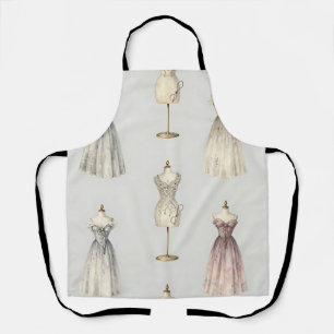 Vintage Mannequin Ballgown Pattern Apron