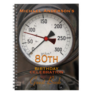 Vintage Manometer 80th Birthday Guest Book