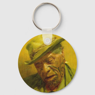 Vintage Maori Art by CF Goldie Keychains