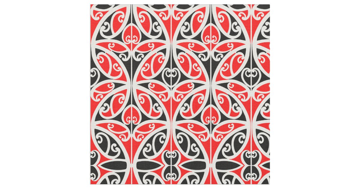 Vintage Maori New Zealand Tribal Art Pattern Fabric Zazzle.co.nz