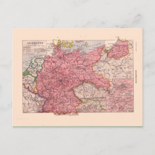 Vintage map, 1920, Germany Postcard