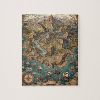 Vintage Map Adventure Jigsaw Puzzle