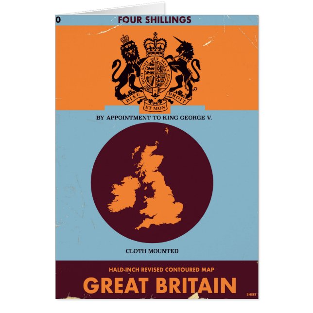 Vintage map book cover of Great Britain. (Front)