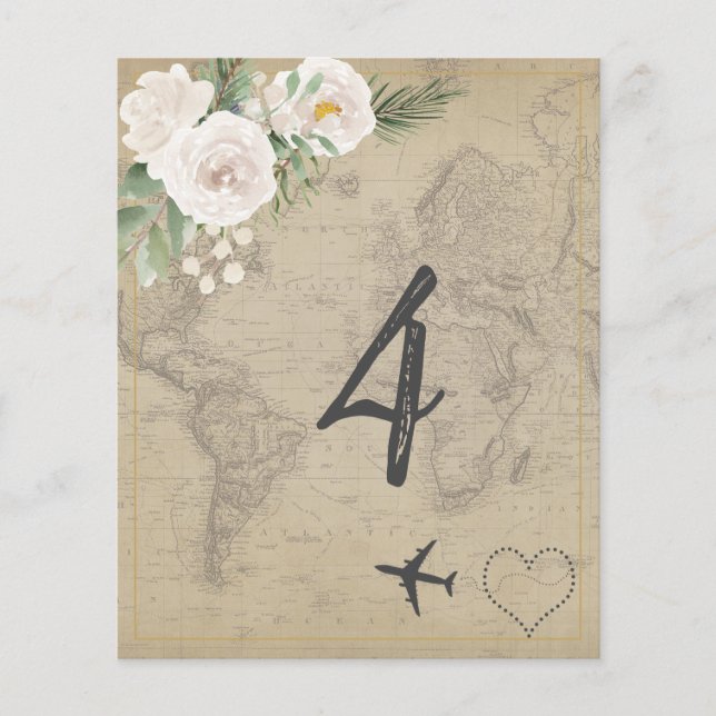 Vintage Map Bridal Shower Game Number 4 (Front)