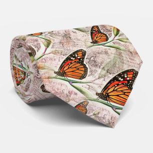 Vintage Map & Butterfly Necktie