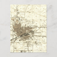Vintage Map Cheyenne Wyoming