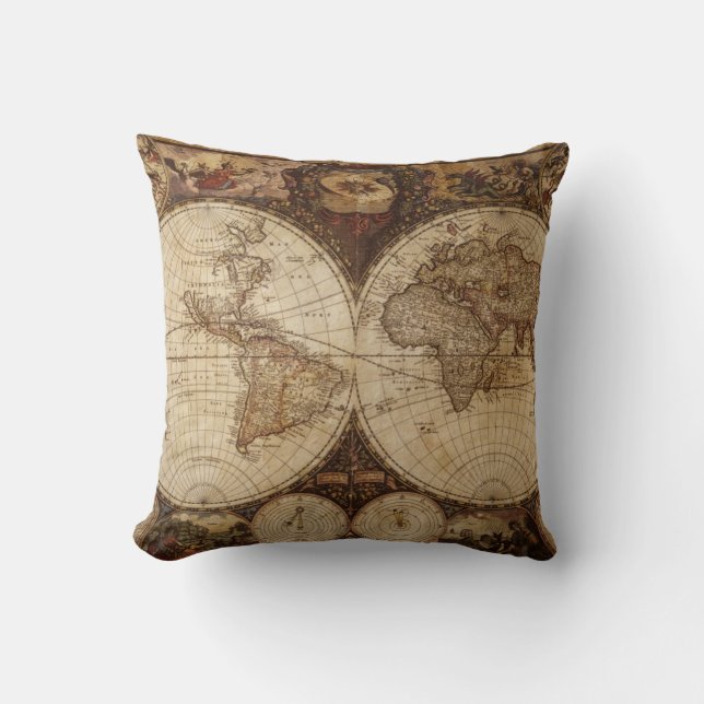Vintage Map Cushion (Front)