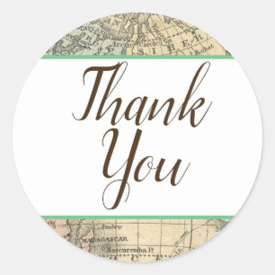 Vintage Map Favour Stickers