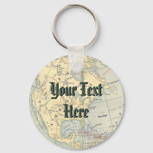 Vintage Map Keychain