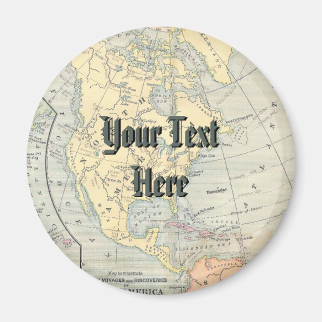 Vintage Map Magnet (Front)