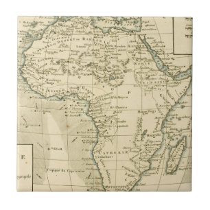 Vintage Map of Africa Tile