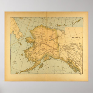 Vintage Map of Alaska (1894) Poster