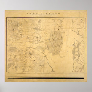 Vintage Map of Alexandria VA (1864) Poster