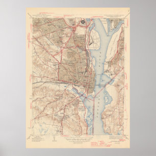 Vintage Map of Alexandria Virginia (1945) Poster
