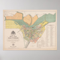 Vintage Map of Amsterdam (1880)