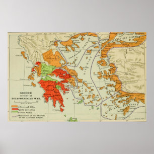 Vintage Map of Ancient Greece (1904) Poster