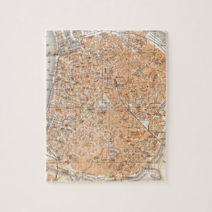 Vintage Map of Antwerp Belgium (1905) Jigsaw Puzzle
