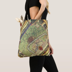 Vintage Map of Antwerp, Belgium Tote Bag