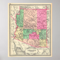 Vintage Map of Arizona (1881)