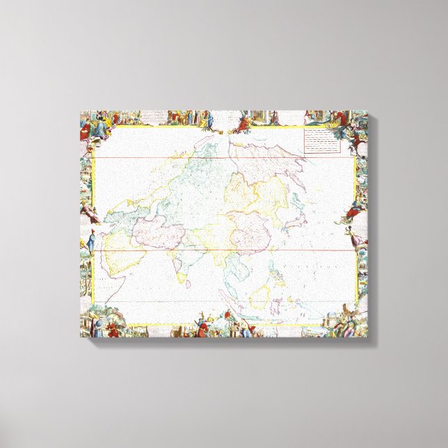 Vintage Map of Asia | 1786 Canvas Print (Front)