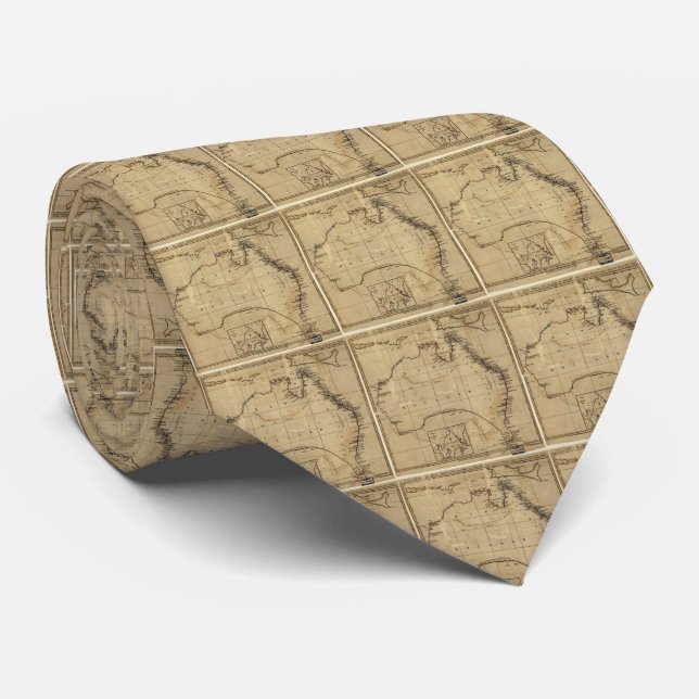 Vintage Map of Australia (1700s) Tie (Rolled)