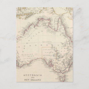 Vintage Map of Australia (1848) Postcard