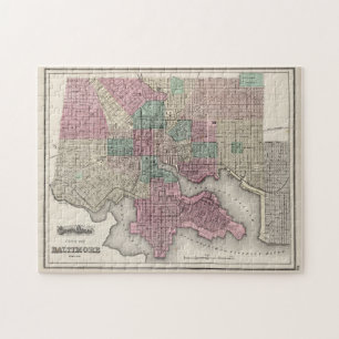 Vintage Map of Baltimore MD (1873) Jigsaw Puzzle