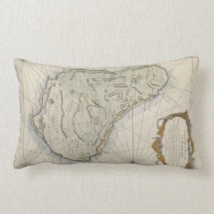 Vintage Map of Barbados (1758) Lumbar Cushion