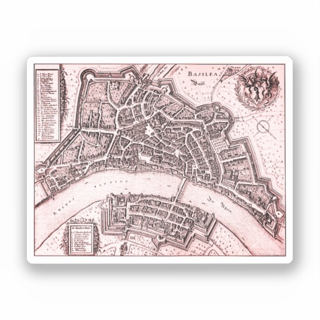 Vintage map of Basel (1642) (Front)